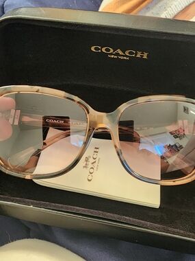 Coach Women's Tortoiseshell Sunglasses with Gradient Brown Lenses